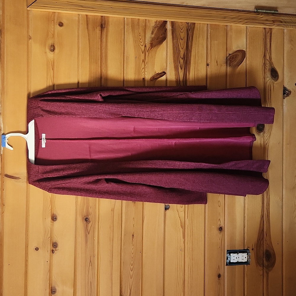 Red long cardigan